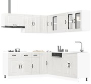 11 peças armário de cozinha conjunto Kalmar brilho branco