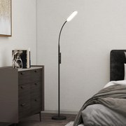 Candeeiro de Pé LED com Controlo Remoto e Tátil 5 Modos de Iluminação Temporizador de 60 Minutos Memória Ø22x175 cm Preto
