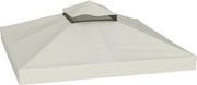 Outsunny Cobertura para Gazebo de Jardim 3x3 m UPF30+ a 2 Níveis em Poliéster Cinza Claro | Aosom Portugal