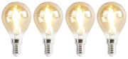 Conjunto de 4 Lâmpadas LED E14 P45 Dourado 2W 180lm 2100K