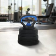 vidaXL Conjunto Halteres e Barra 2 em 1 30kg Preto e Azul