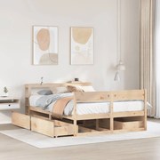vidaXL Cama sem colchão 120x190 cm madeira de pinho maciça