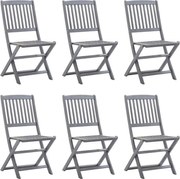 vidaXL Cadeiras de jardim dobráveis 6 pcs madeira de acácia maciça