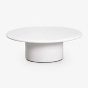 Mesa De Centro Redonda Em Cimento Namara Ø90 Cm & Branco - Sklum