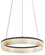 Candeeiro suspenso moderno preto 59cm incl. LED regulável em 3 níveis - Anello Chandelier Moderno