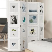 vidaXL Biombo com 4 painéis madeira de paulownia maciça branco