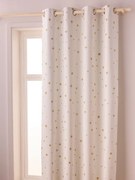 Agora -30%: Cortinado opaco, com ilhós, às estrelas branco medio estampado