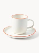 Chávenas de café em porcelana Facile com pires, conjunto de 2