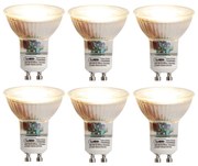 Conjunto de 6 lâmpadas LED reguláveis GU10 6W 450 lm 2700K