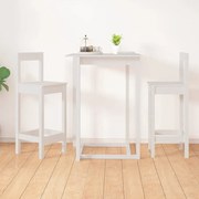 vidaXL Cadeiras de bar 2 pcs 40x41,5x112 cm pinho maciço branco