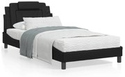 vidaXL Estrutura de cama Viana sem colchão 100x200 cm couro artificial preto