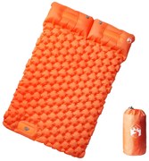 vidaXL Colchão campismo autoinsuflável c/ almofadas 2 pessoas laranja