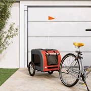 vidaXL Reboque bicicleta p/ animais tecido oxford/ferro laranja/cinza