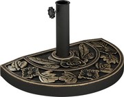 Outsunny Base Guarda-sol Resina Semicircular Suporte Estável Mastros Diferentes 9kg Compacta 50x31x32cm Cor Bronze | Aosom Portugal