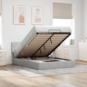 vidaXL Estrutura de cama otomana com colchão 140x200 cm cinzento claro