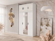 Roupeiro Novduni 105, Branco, 246x133x53cm, 135.1 kg, Portas para roupeiro: Com dobradiças, Número de prateleiras: 7, Número de prateleiras: 7