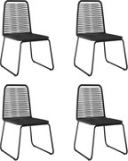 vidaXL Cadeiras para jardim 4 pcs vime PE preto