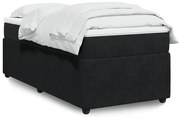 vidaXL Cama com molas/colchão 90x200 cm veludo preto