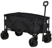 Outsunny Carrinho de Transporte Dobrável com Rodas Giratórias 360° e Guiador Ajustável 59-89 cm para Campismo 108x55x61-91 cm Preto | Aosom Portugal