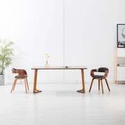 vidaXL Cadeiras de jantar 2 pcs tecido/madeira curvada cinzento-escuro