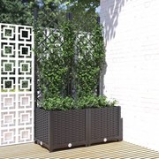vidaXL Vaso/floreira jardim c/ treliça 80x40x136 cm PP preto