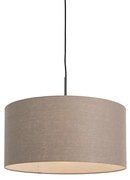 Candeeiro de suspensão rústico preto com aba-juro castanho 50 cm - Combi 1 Moderno,Rústico