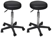 vidaXL Bancos de escritório 2 pcs 35,5x84 cm couro artificial preto