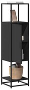 vidaXL Armário alto 35,5x35x139 cm derivados madeira e metal preto
