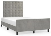 vidaXL Estrutura de cama sem colchão cinza claro Veludo