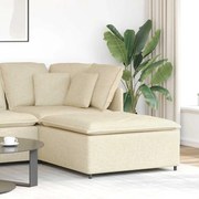 vidaXL Sofá Modular Pufe Módulo Creme 100x100x48 cm