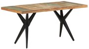 vidaXL Mesa de jantar 160x80x76 cm madeira recuperada maciça