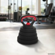 vidaXL Conjunto Halteres e Barra 2 em 1 30kg Preto e Vermelho