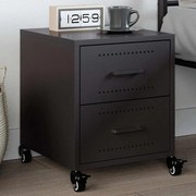 vidaXL Mesa de cabeceira 36x39x43,5 cm aço preto