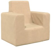 vidaXL Sofá infantil pelúcia macia cor creme