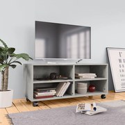 vidaXL Móvel de TV com rodas derivados de madeira cinzento cimento
