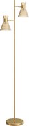 HOMCOM Candeeiro de pé para sala com dupla cabeça ajustável, candeeiro de pé, abat-jour em vidro floral, 42 x 25 x 165 cm, dourado | Aosom Portugal