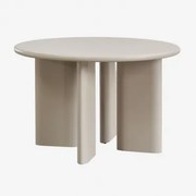 Mesa De Jantar Redonda Ø120 Cm Em Mdf Loulou Tapioca Bege - Sklum