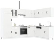 vidaXL 14 peças armário de cozinha conjunto Lucca branca