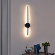 Candeeiro de parede moderno preto 60cm incl. LED regulável - Clockwise Moderno