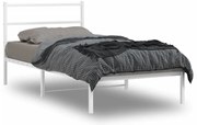 vidaXL Estrutura de cama com cabeceira 100x200 cm metal branco
