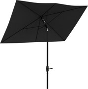 Outsunny Guarda-sol retangular inclinável 2 x 3 m com manivela tecido de poliéster impermeabilizado de alta densidade 180 g/m² preto | Aosom Portugal