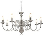 vidaXL Lustre de 8 lâmpadas E14 prateado