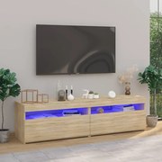 Móveis de TV com luzes LED 2 pcs 75x35x40 cm carvalho sonoma