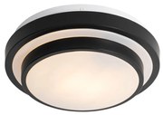 Candeeiro de Teto Moderno Preto com Branco 25 cm IP44 - Walden