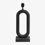 Base Para Candeeiro De Mesa ↑45 Cm Em Madeira De Manga Tiberia Preto Claro - Sklum