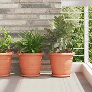 vidaXL Vaso Redondo para Flores 6 pcs Vermelho Tijolo Ø 26 x 21.5 cm