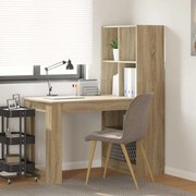 vidaXL Mesa com prateleira com armazenamento Carvalho sonoma 122 x 67 x 145 cm