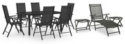 vidaXL 10 pcs conjunto de jantar para jardim preto e antracite