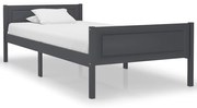 Estrutura de cama 90x200 cm pinho maciço cinzento