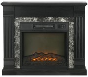 HOMCOM Lareira Elétrica 1800W com Efeito de Chama Realista e Proteção Contra Superaquecimento 80x21,6x67,8 cm Preto | Aosom Portugal